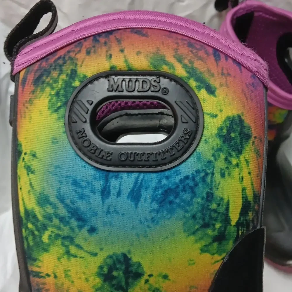 Muds Noble Outfitters Kids' Black and Purple Rain & Snow Boots Youth Size 2